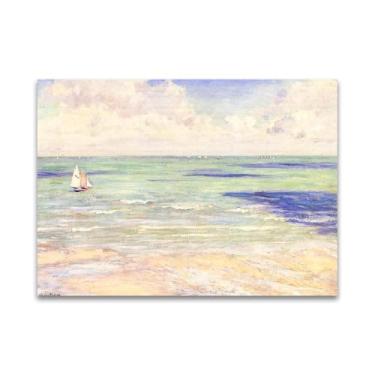Imagem de Pintura famosa de arte de parede - (Seascape) por Gustave Caillebotte - Reproduções impressas em tela - Imagens para decoração de sala de estar (50 x 70 cm (19,7 x 27,5 pol)/sem moldura)