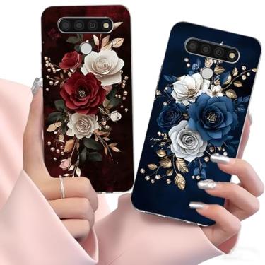 Imagem de B-wishy Pacote com 2 capas para LG K51/LG Reflect(L555DL) [à prova de choque] | Design fino | Antiderrapante | Capa de telefone para Q51 (vermelha)