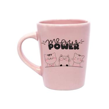 Imagem de Caneca de Porcelana 270ml Meow Power Rosa