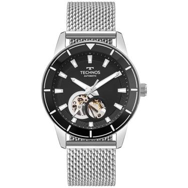 Imagem de Relógio Technos Masculino Ref: G3265zhaa/1p Automático Mesh Prateado