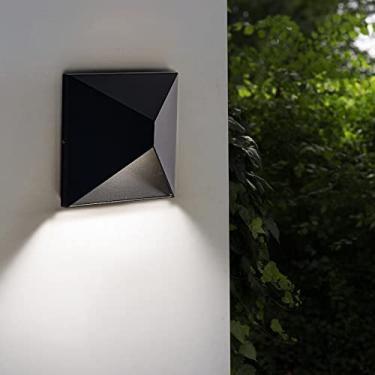 Imagem de Luminária de parede externa LED, arandela de parede externa com 3 mudanças de cor, luzes de pátio à prova d'água de 8 W, luzes de varanda de alumínio para porta de casa, garagem, 3000K/4000K / 5000K / 5000K / 5000K - sé