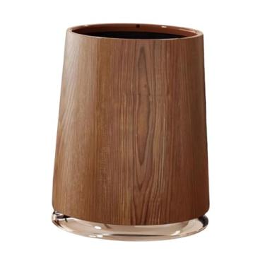 Imagem de KiBcsLic Lixeira de imitação de madeira com abertura superior, portátil, resistente, para casa, banheiro, hotel, quarto, L