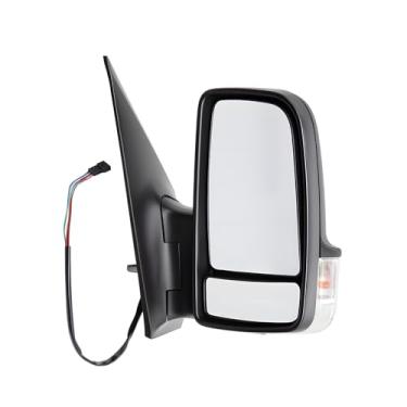 Imagem de Jecoupoon Conjunto de espelho do lado direito do passageiro compatível com 2006-2017 Sprinter Vans 2500 3500 Espelho retrovisor com luz de seta e vidro de ajuste manual 68009988AA CH1321381