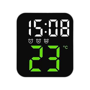 Imagem de Relógio Digital Led Temperatura Alarmes Usb Mesa E Parede(Verde)