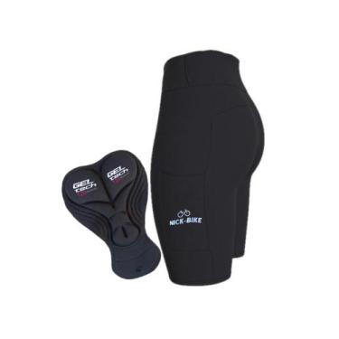 Imagem de Bermuda De Ciclismo Feminino Cós Alto Com Forro Gel Anatômico e Tecido