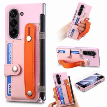 Imagem de Para samsung z fold5 filme de vidro dobrável caso para samsung galaxy z fold 5 fold5 zfold5 acessórios do telefone funda capa, rosa, para samsung z fold 5