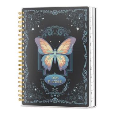 Imagem de Agenda 2026 x 28, planejadores mensais semanais grandes com abas, calendário diário encadernado em espiral A4, agenda de 12 meses de janeiro a dezembro, livro de compromissos de capa flexível (cor