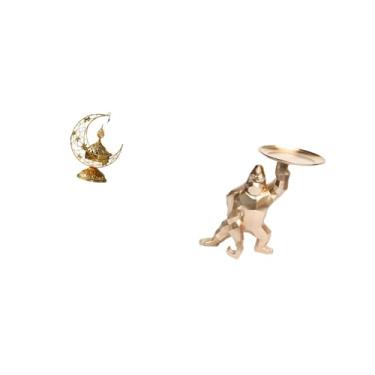 Imagem de Fenteer Queimador de Incenso árabe Antigo E Escultura de Estátua com Bandeja de Servir, Suporte de Vela Decorativo para Sala de Estar, Lareira, Casa, Coleções