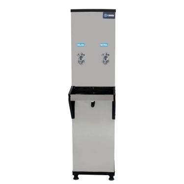 Imagem de Bebedouro Industrial Coluna Knox 25L 1 Torneira Gelada 1 Torneira Natural Inox 220V (KX02-D NG 2T)