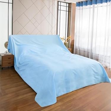 Imagem de SXYMTSW Pano de proteção contra poeira de móveis, capa de cinza respirável para casa, capa de poeira leve, para sofá, cadeira, cama, armário (tamanho: 120 x 200 cm (47,2 x 78,7 polegadas), cor: azul)