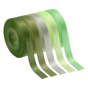 Imagem de PATIKIL Fita de cetim sólida de 9,5 cm x 50 metros, 5 peças de rolo de fita de tecido de poliéster face única para embrulho de presente, artesanato, casamento, aniversário, buquê de cabelo, decoração