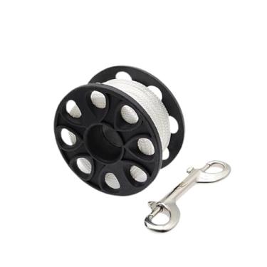 Imagem de harayaa Carretel de dedo com clipe de pressão de parafuso de ponta dupla, linha de náilon trançada, carretel de mergulho para mergulho livre, com snorkel em, 30 Metros