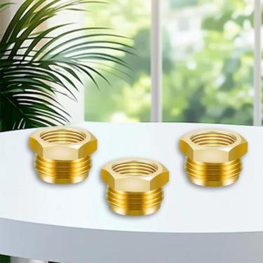 Imagem de 3 peças de acessórios de mangueira de jardim 3/10.2 cm GHT macho para 1/5.1 cm Npt fêmea, conectores adaptadores de mangueira, acessórios de substituição de latão polegar rosqueado giratório rápido