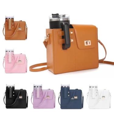 Imagem de Generic Bolsa Porta-Copos Transversal, Portátil Para Armazenamento De Água Ao Ar Livre Com Garrafa Esportiva Mulheres, Copo Bolso, Compatível A Maioria (Marrom)