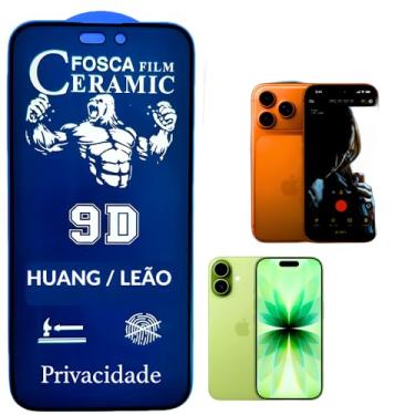 Imagem de Película Cerâmica Fosca Privacidade IPHONE X 11 12 13 14 15 16E 17 AIR PRO MAX Proteção Total, Anti-Risco, Anti-Espião e Não Deixa Marca De Dedo Na Tela (17/17 PRO)