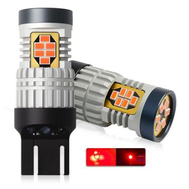 Imagem de ANYTOP Lâmpada LED 7443 7440 Lâmpada de freio vermelha, 7444na 7441 7444 W21W Luz estroboscópica Canbus de substituição para carros, caminhões, SUVs, Vans Backup Estacionamento Tail Stop Blinker