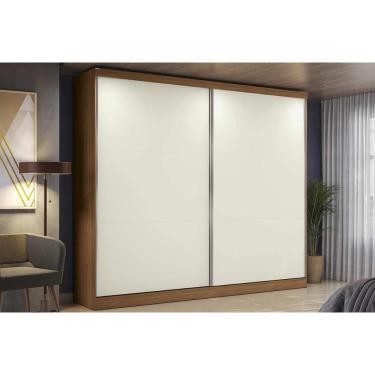 Imagem de Guarda Roupa Casal 2 Portas De Correr E 4 Gavetas T583 Canela-off White - Kappesberg