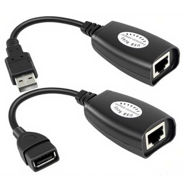 Imagem de OUOU Cabo de extensão USB 2.0 para RJ45 LAN Cabo extensor USB sobre cabo Cat5/Cat5e/Cat6