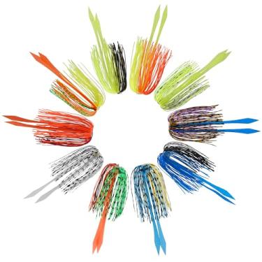 Imagem de Saias de silicone para substituição de iscas de pesca com 50 suportes para guarda-chuvas de troca rápida para Spinnerbaits Buzzbaits Iscas de pesca de robalo iscas faça você mesmo, suprimentos para