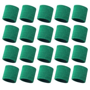 Imagem de 10 pares de pulseiras de suor, Jemlyd para homens e mulheres, algodão felpudo elástico e absorvente de suor, perfeito para basquete, futebol, tênis, futebol, corrida e malhação