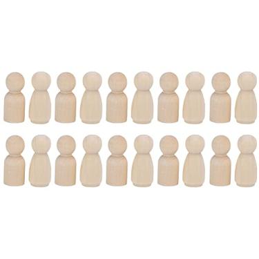 Imagem de Bonecas de madeira em formato de anjo inacabado, 20 peças, suave, seguro, faça você mesmo, brinquedos artesanais para crianças, bebês, pintura, decorações, cor de madeira, pacote (Bebê misto masculino e feminino de 34MM)
