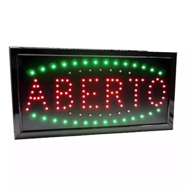 Imagem de Placa Painel Letreiro Led Luminoso Aberto 220V Le-3001 