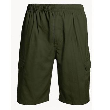 Imagem de Bermuda Masculina Sarja Com Elástico Verde Plus Size