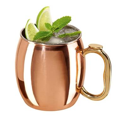 Imagem de Oggi Caneca Moscow Mule de aço inoxidável - 590 ml, banhada a cobre com alça EZ-grip