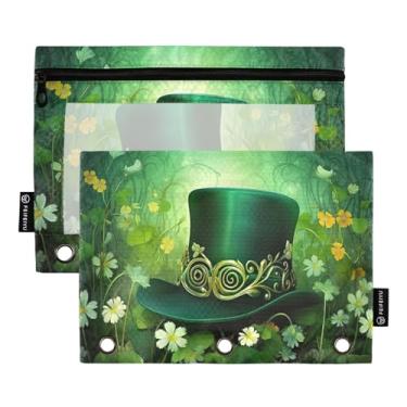 Imagem de Wassud Green Hat and Flowers Pacote com 2 Pastas de Fichário com 3 Furos, Pasta Organizadora de Fichários para Casa, Escritório