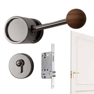 Imagem de Maçanetas De Porta Interiores Com Fechadura - Fechadura Robusta Sem Chave - Maçanetas Com Para Portas Interiores,Para Casa Porta Interior Quarto Banheiro Garagem Segurança