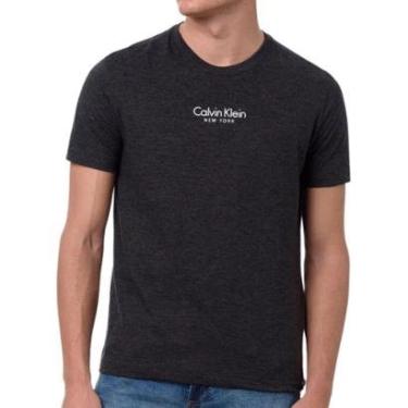 Imagem de Camiseta Calvin Klein Slim New York Preta Mescla-Masculino
