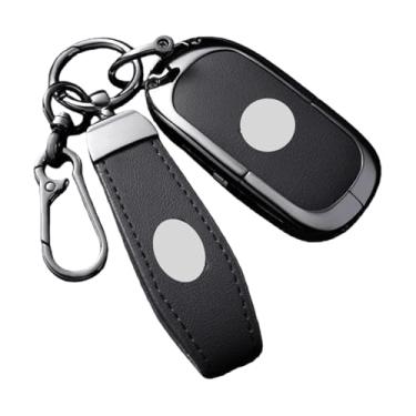 Imagem de Capa de chave de carro de liga de zinco adequada compatível com Polestones Rox 01 Jishi Shape Controle Remoto Decoração Capa Shell Chaveiro Chave Fob Capa Cas(Style 3-Black)