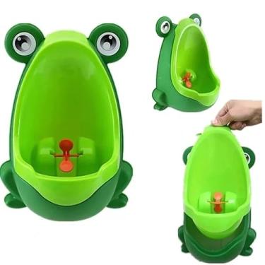 Imagem de Mictório Infantil Sapinho com Moinho de Vento, Verde, Fixação por Ventosas, 30x21x15cm, para Crianças de 8 Meses a 6 Anos