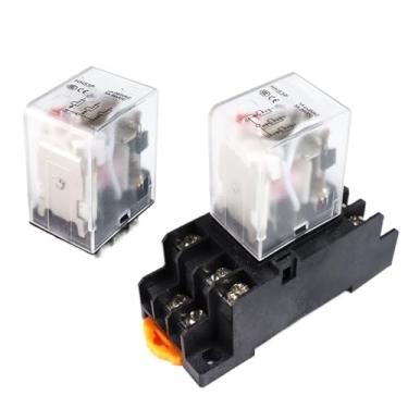 Imagem de HH53P MY3N Intermediate Relay Coil DC12V/24V AC110V 220V 380V 5A 11pins 3NO3NC Electromagnetic Relay LED 1Pcs(With base,AC110V)