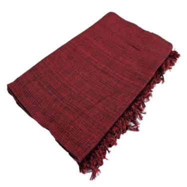 Imagem de Manta para Sofá Tipo Capa Luxo 210x120cm em Algodão – Decorativa e Protetora para Sala(Vinho Mesclado)