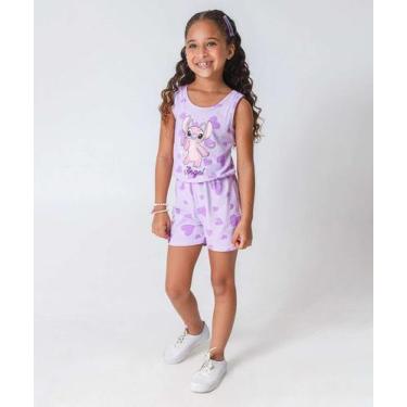 Imagem de Macaquinho Infantil Angel Stitch Tam 4 a 10 Lilás-78104 - Disney, Lilá