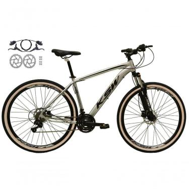 Imagem de Bicicleta Aro 29 Ksw Xlt 24v Freios Disco Hidráulicos Garfo Suspensão Pneu Faixa - Prata Tam.21