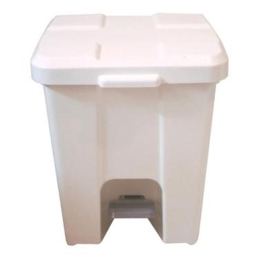 Imagem de Cesto Lixeira Quadrada Plastica Com Pedal 25 Litros Branco - jsn