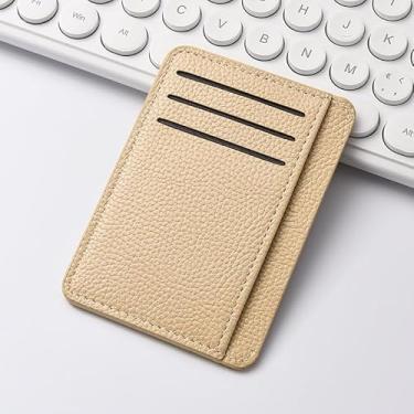 Imagem de Carteira masculina ultrafina de couro sintético - design minimalista com bolso frontal com 6 compartimentos para cartão e bolso para moedas com zíper, resistente à água, leve (preto, azul, marrom