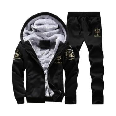 Imagem de Conjunto De Esportes De Inverno Masculino, Moletom Casual Com Capuz E 