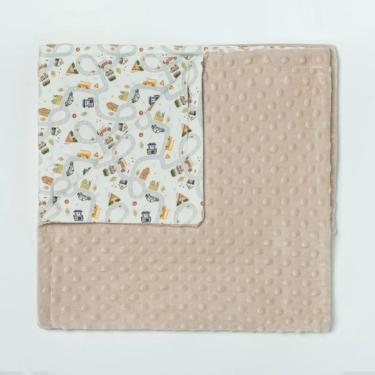 Imagem de Cobertor Bebê Fleece 3D Fun Pequena Cidade Bege - Hug