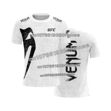 Imagem de Camiseta Masculina Preta E Branca UFC Casual De Verão Com Decote Redon