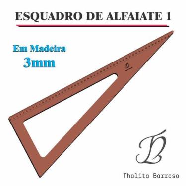 Imagem de Esquadro De Alfaiate 1 Madeira Natural 3Mm Thalita Costura - Fenix