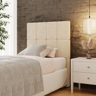 Imagem de Cabeceira Solteiro 90cm Linea Boucle Estofada Design Moderno para Quar
