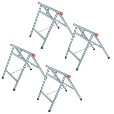 Imagem de Kit 4 Cavaletes Reforçados Dobráveis 1x1 Metro Zincado NV323 - Bcalos-