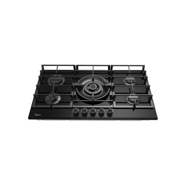 Imagem de Cooktop 5 Bocas a Gás 90cm Volcano Bivolt Midea Preto / Bivolt