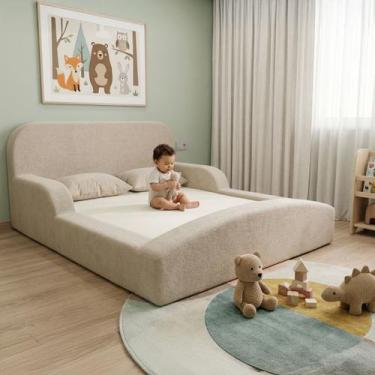 Imagem de Cama Montessoriana Casal Encanto 100 Espuma Bege Kimi - Keiko Colchões