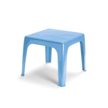 Imagem de Mesinha Mesa Kids Infantil Azul 46x38Cm Plástica Resistente - Injeplas