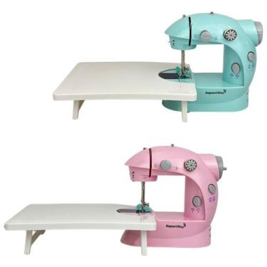 Imagem de Mini Máquina de Costura Elétrica com Mesa Portátil 2 Velocidades Pedal