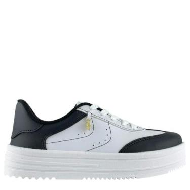 Imagem de Tênis Moleca Feminino Casual Branco e Preto Confortável, Branco, Preto